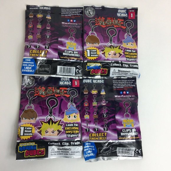 Yu-Gi-Oh Cube Heads Clip On Keyring Blind Bag Wish Factory Kawaii  YuGiOh New - Picture 2 of 12
